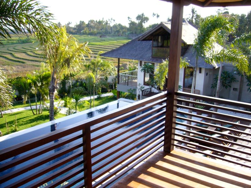 Bali Villa Coraffan Ricefield view from the upper bedroom